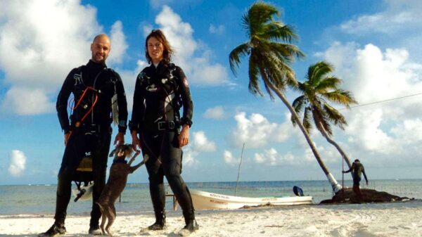 TDI cave and tech diving instructors Camilo and Geraldine