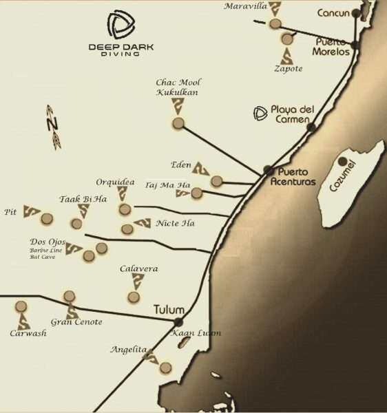 Cenote Diving Map